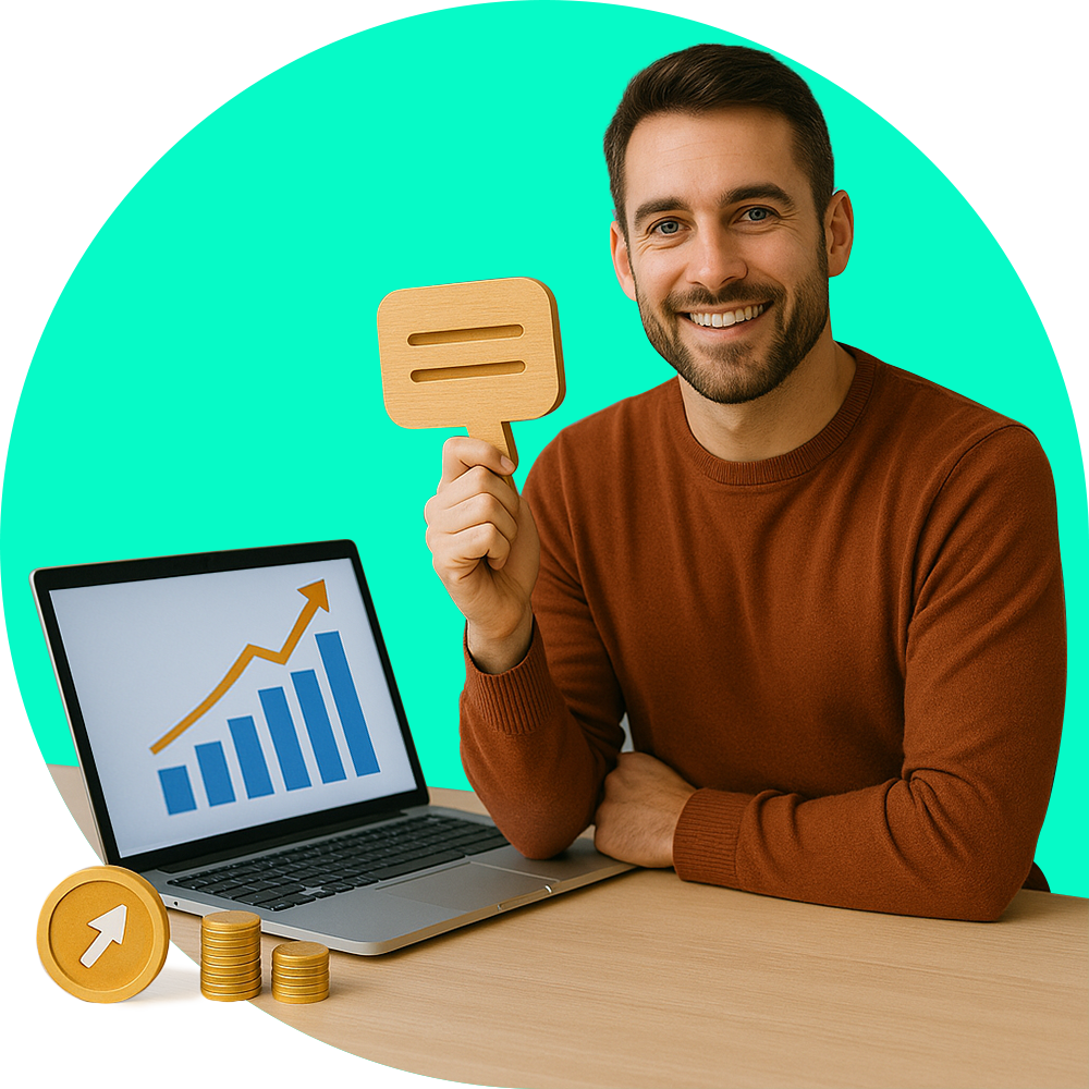 Persona calculando inversión