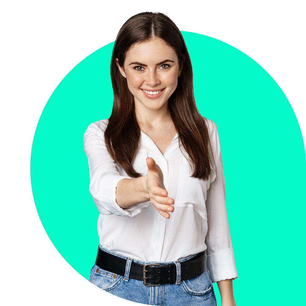 Mujer cerrando trato