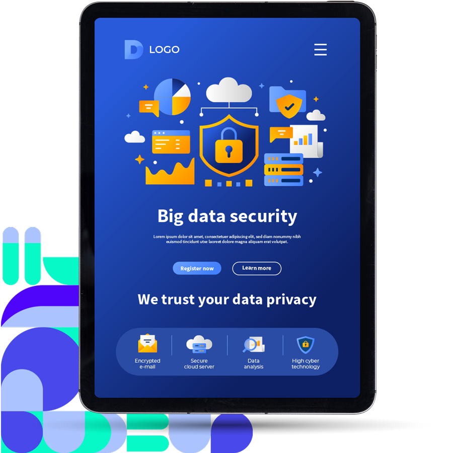 Dispósitivo tablet mostrando una gran seguridad
